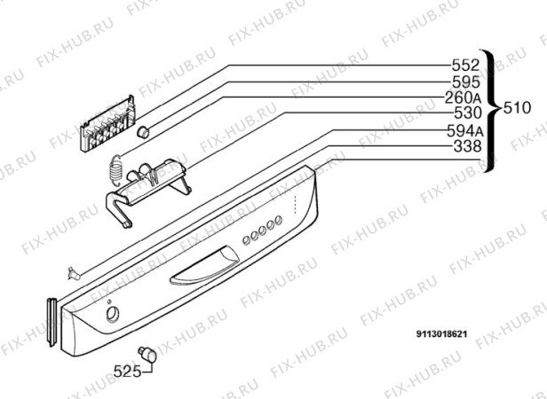 Взрыв-схема посудомоечной машины Zanussi DE6753 - Схема узла Command panel 037